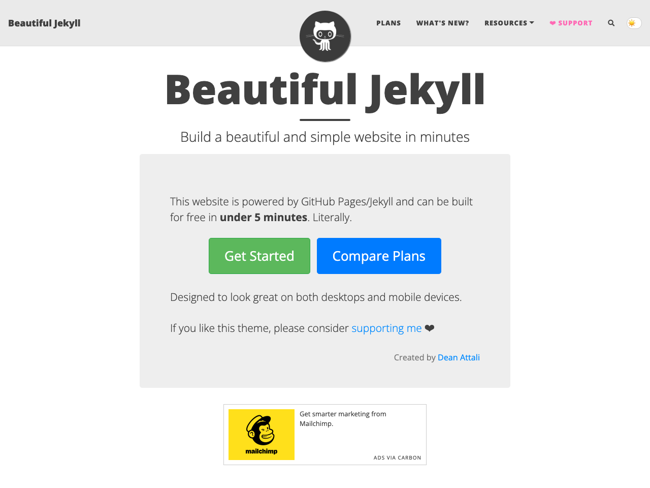 Beautiful Jekyll screenshot