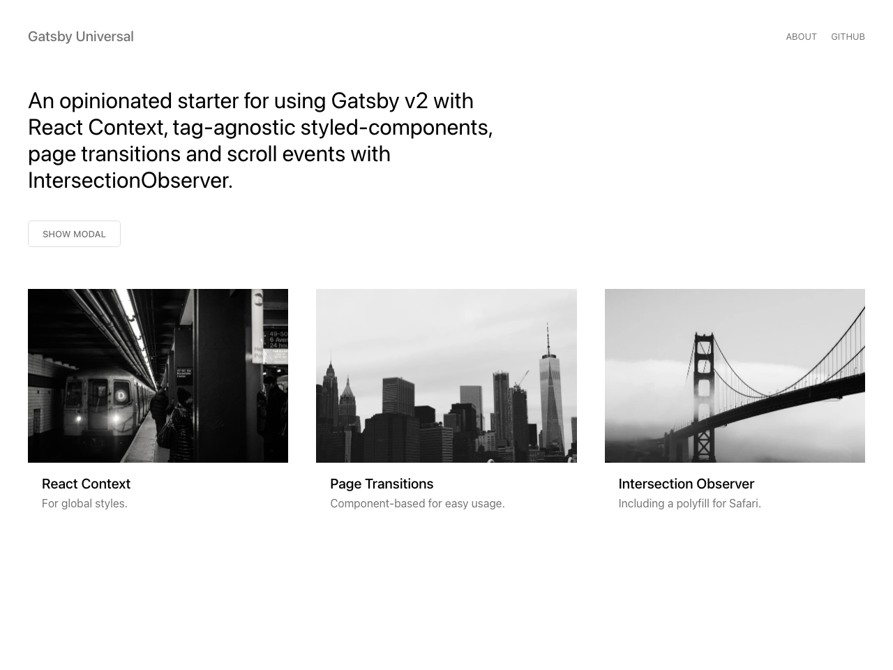 Gatsby Universal screenshot