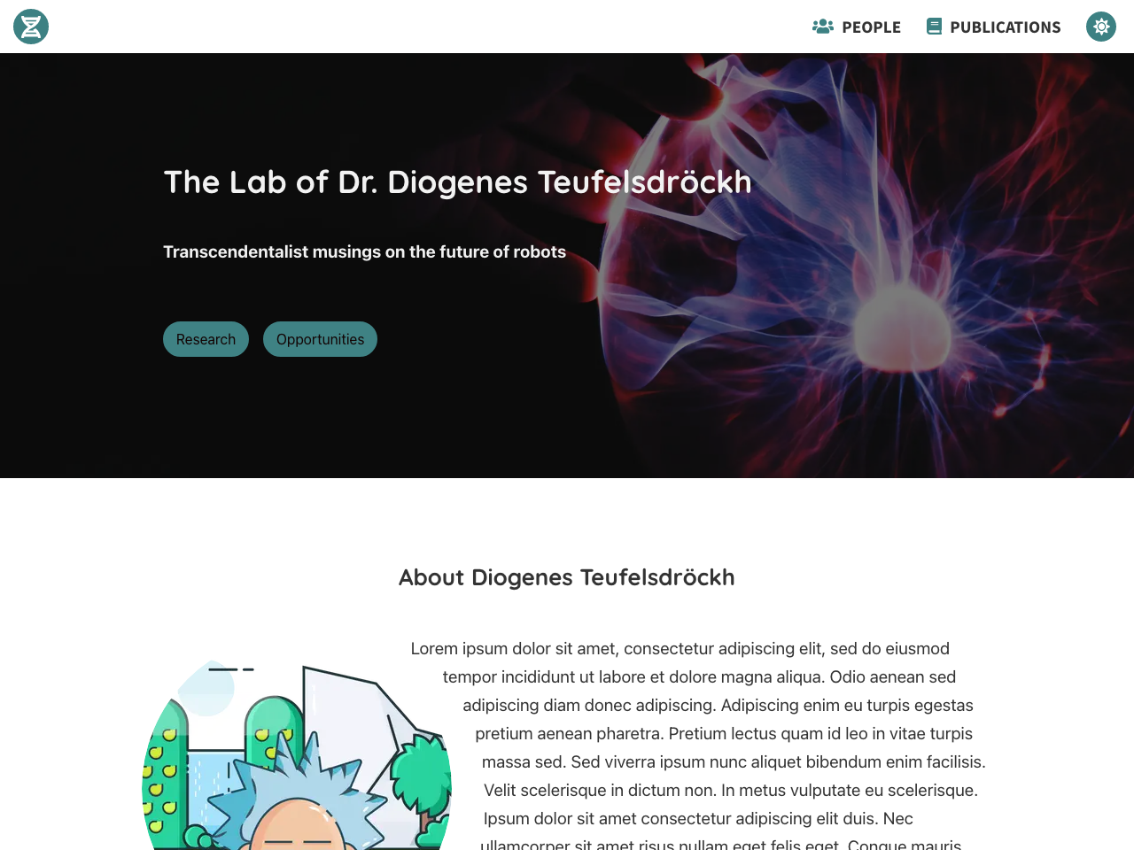 Gatsby Starter for Scientists screenshot